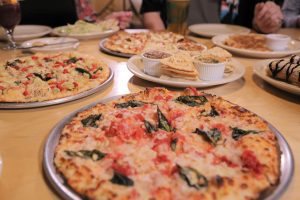 pizza, appetizers, and desserts from 575° Pizzeria in amarillo
